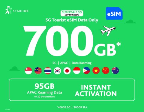 Starhub Unlimited 4G/5G+ Singapore eSIM / SIM - Option with EZ-Link Transport Card (SG Airport Pickup)