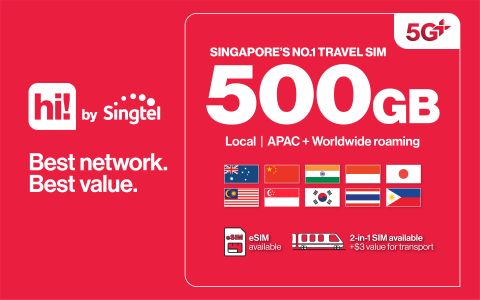 5G hi! Travel eSIM (Data Only) by Singtel