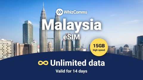WhizComms 14-Day 15GB Unlimited Malaysia eSIM – Instant Activation & Nationwide Coverage